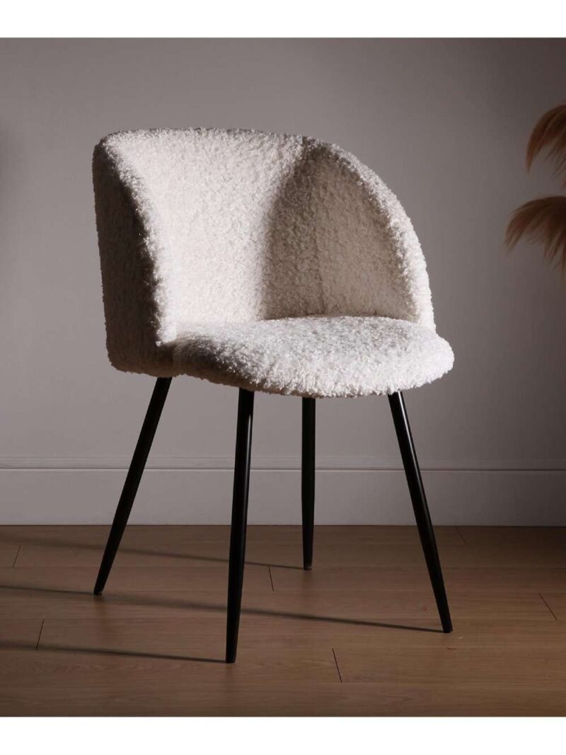 Sedia Con Braccioli In Tessuto Beige E Piedi In Metallo
