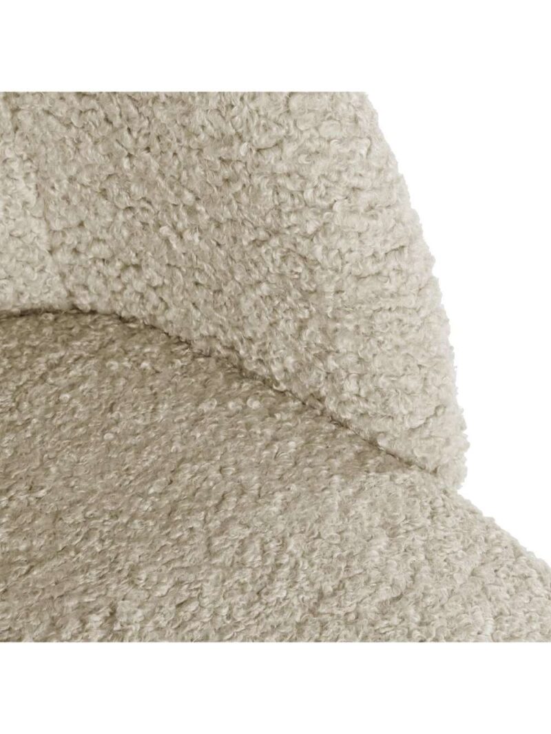 Sedia Con Braccioli In Tessuto Beige E Piedi In Metallo