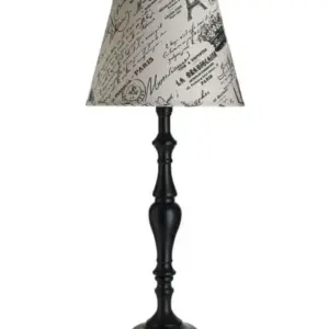 Lampada da Tavolo Nero Vintage con Paralume Beige