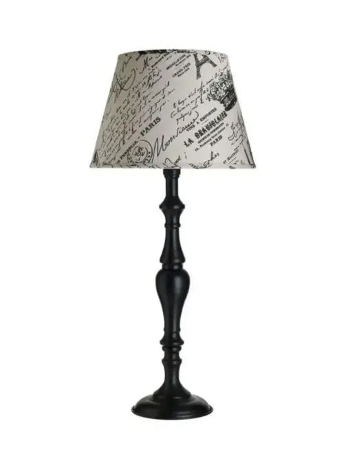 Lampada da Tavolo Nero Vintage con Paralume Beige