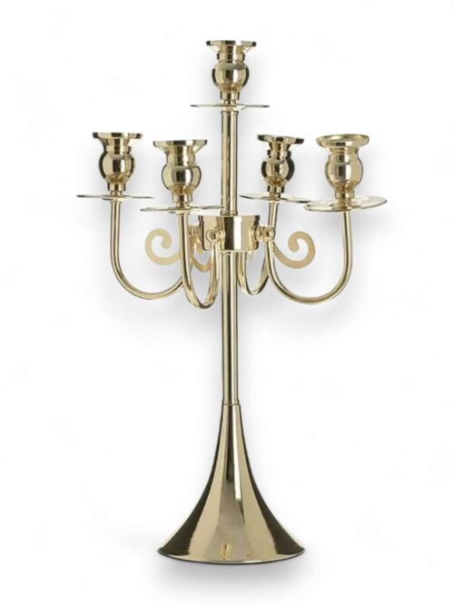 Candelabro a 5 Posizioni in Metallo Oro