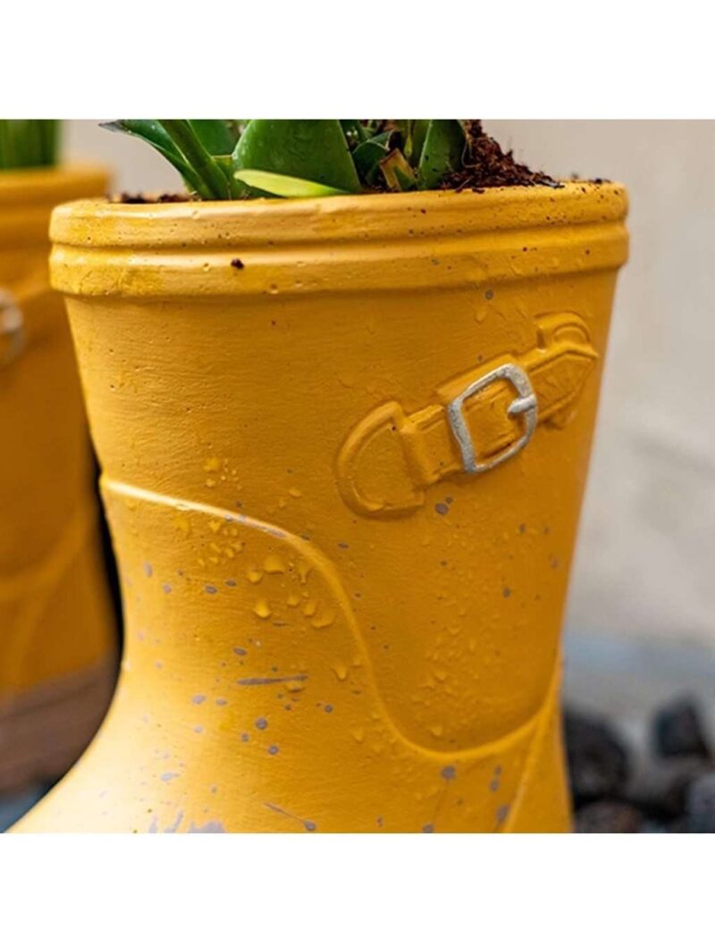 Vaso Fiori A Forma Di Stivale Verde In Resina