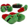 Pantofole Di Peluche Con Berretto Da Elfo Natalizio