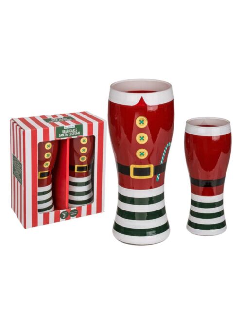 Set 2 Bicchieri da Birra con Babbo Natale