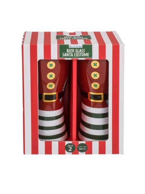 Set 2 Bicchieri da Birra con Babbo Natale