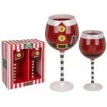 Set 2 Bicchieri da Vino con Babbo Natale