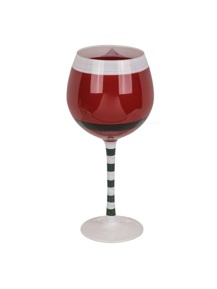 Set 2 Bicchieri Da Vino Con Babbo Natale
