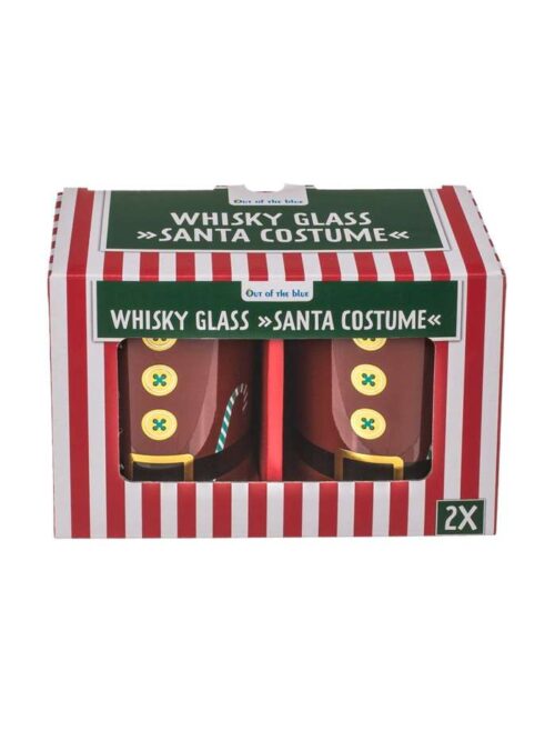 Set 2 Bicchieri da Whisky con Babbo Natale