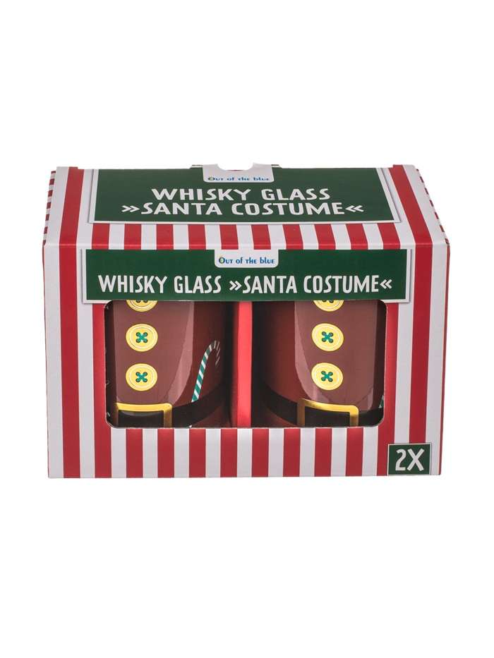 Set 2 Bicchieri Da Whisky Con Babbo Natale