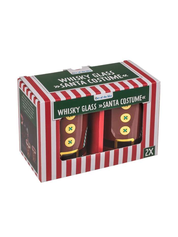 Set 2 Bicchieri Da Whisky Con Babbo Natale