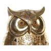 Gufo Dorato In Resina Figura Decorativa