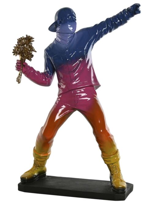 Figura Decorativa Lanciatore di Fiori di Banksy Colorato