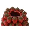 Vaso In Gres Porcellanato Con Motivo Di Fragole Rosso