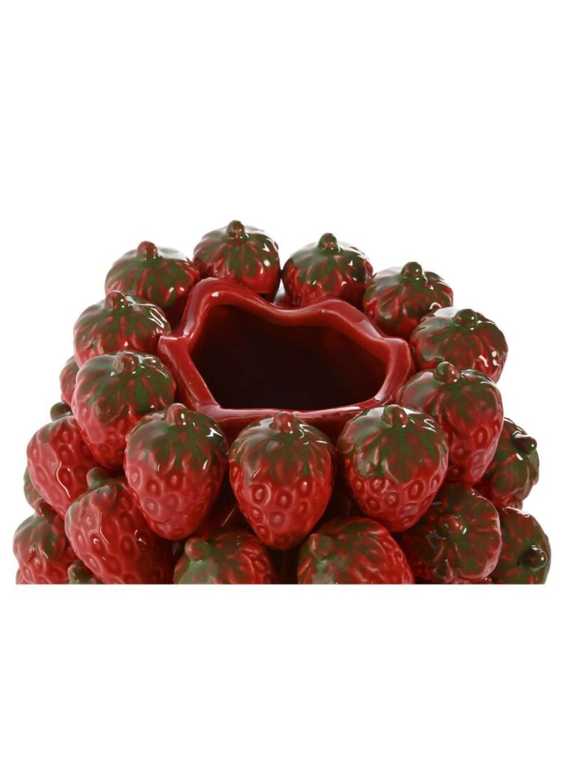 Vaso In Gres Porcellanato Con Motivo Di Fragole Rosso