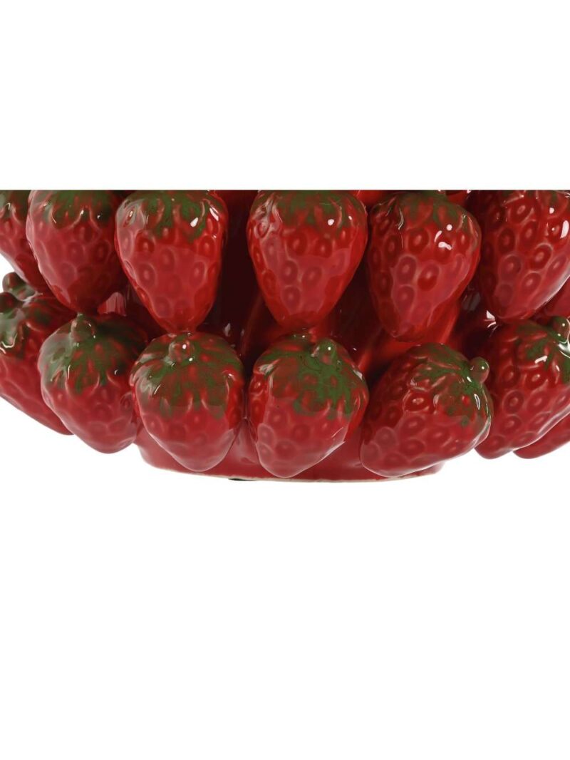 Vaso In Gres Porcellanato Con Motivo Di Fragole Rosso