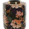 Vaso In Metallo Decorato Fiori Multicolore