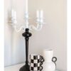 Candelabro In Metallo Bicolore Bianco E Nero A 5 Posizioni