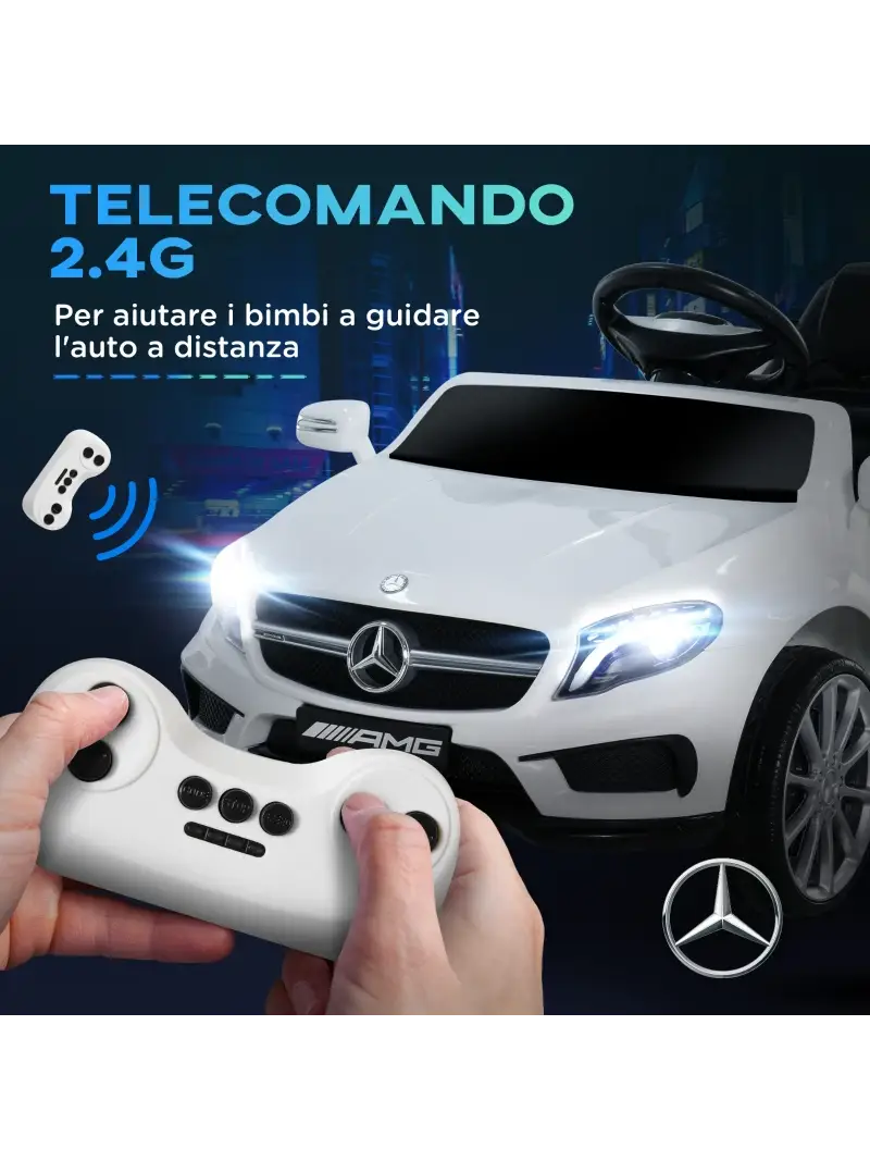 Mercedes Amg Bianco Auto Elettrica Per Bambini Usb