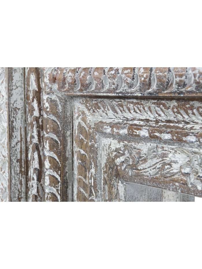 Consolle In Legno Intagliato Decapato Bianco