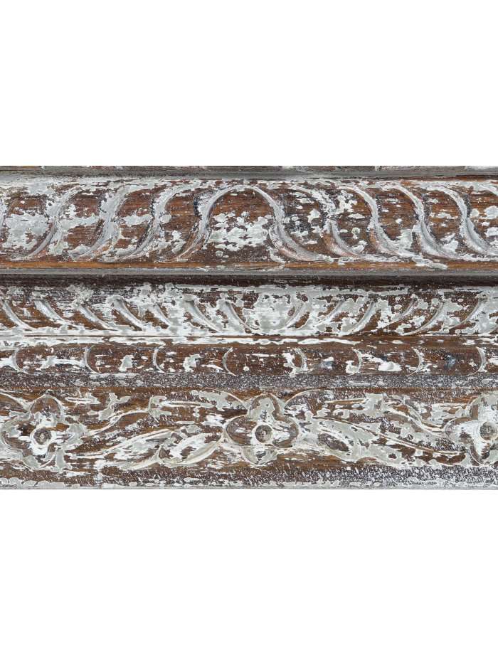 Consolle In Legno Intagliato Decapato Bianco