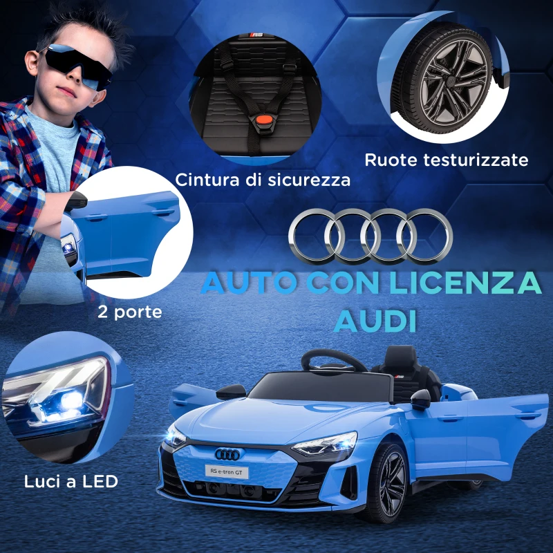 Audi Rs E-Tron Gt Blu Auto Elettrica Per Bambini