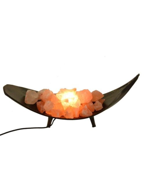 Braciere di Sale su Foglia di Cocco Nera 45 cm