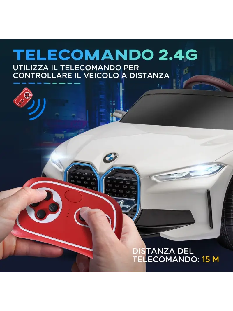 Bmw I4 Auto Elettrica 2X25W Bluetooth Mp3 Led