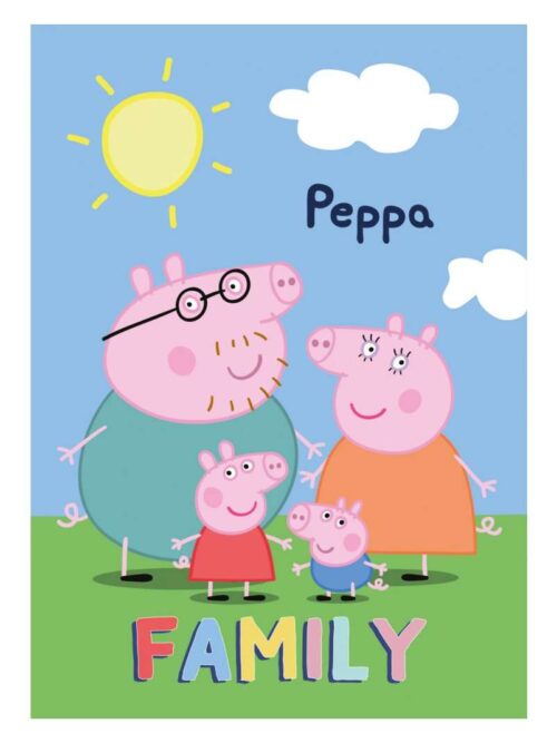 Coperta Peppa Pig Family in Pile 100x140 cm