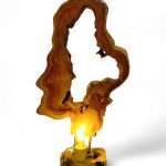 Lampada con Piedistallo Tronco Teak Natural