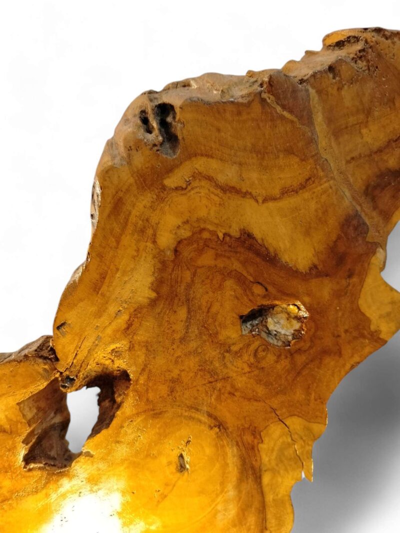 Lampada Con Piedistallo Tronco Teak Natural