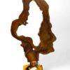 Lampada Con Piedistallo Tronco Teak Natural