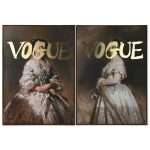 Quadro tela Dama dorato 2 varianti 100x140