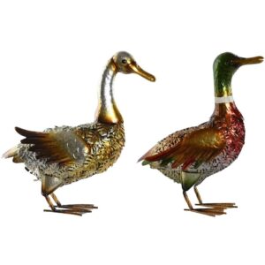 Anatra in Metallo Lavorato e Dipinto