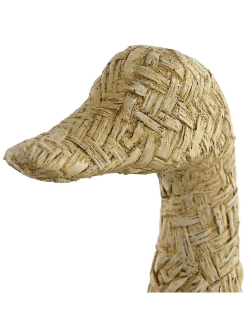 Decorazione Anatra In Resina Stile Corda Intrecciata Beige