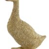 Decorazione Anatra In Resina Stile Corda Intrecciata Beige