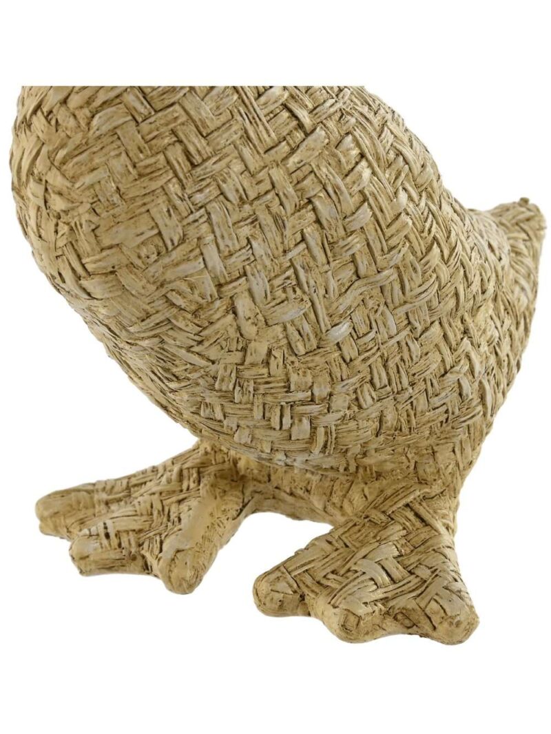 Decorazione Anatra In Resina Stile Corda Intrecciata Beige