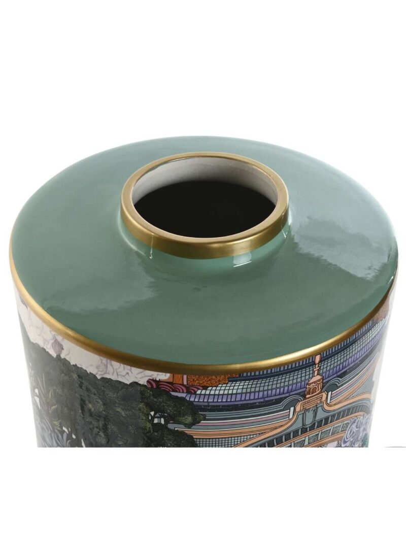 Vaso Porcellana Con Coperchio Motivi Giocosi Multicolor