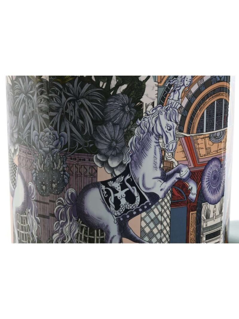 Vaso Porcellana Con Coperchio Motivi Giocosi Multicolor