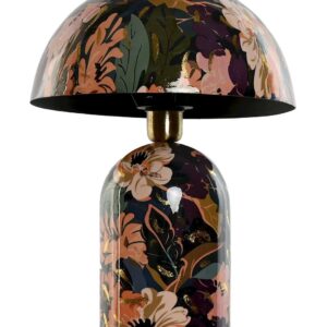 Lampada da Tavolo in Metallo con Stampa Floreale