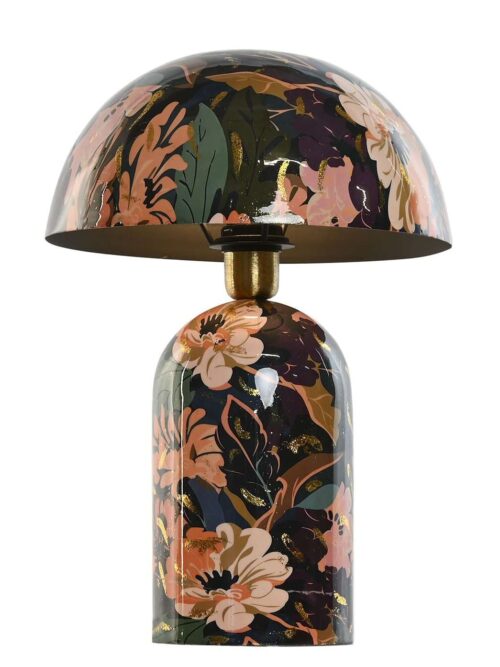 Lampada da Tavolo in Metallo con Stampa Floreale