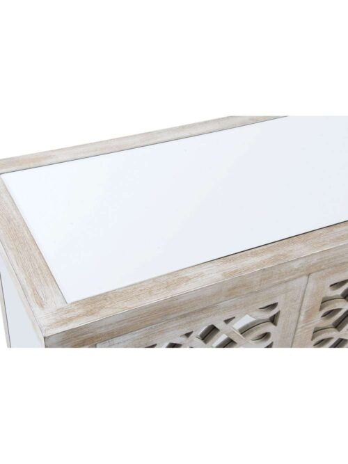 Buffet in Legno Naturale con Specchio 120x40x81 cm