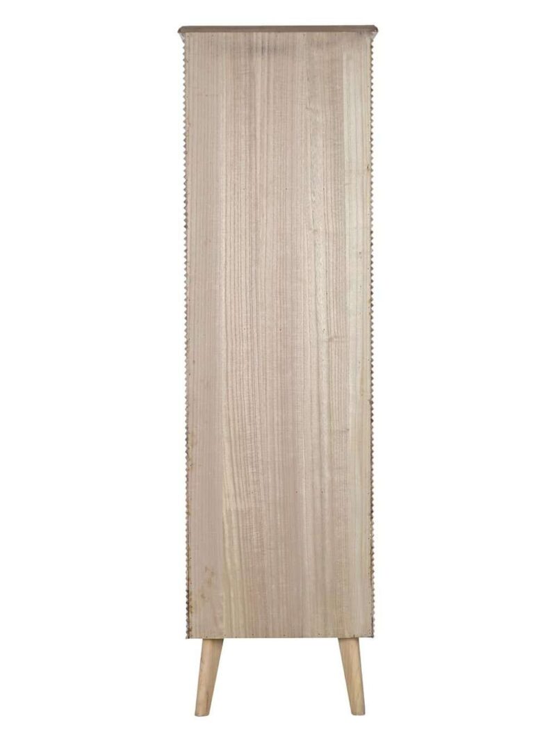 Vetrina In Paulownia Marrone Chiaro 1 Anta Vetrata 2 Cassetti