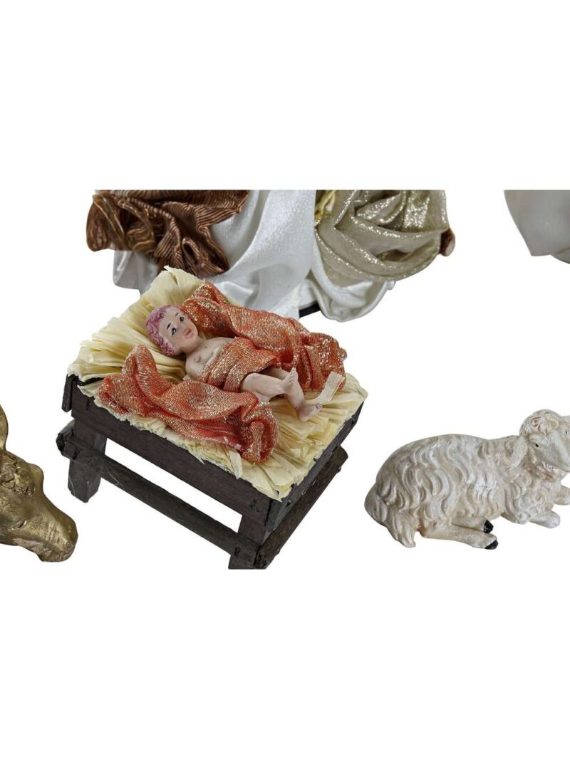 Figure Nativita Con Re Magi Bianco E Animali