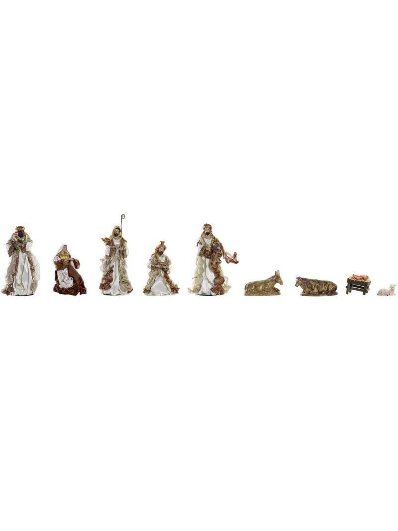 Figure Nativita Con Re Magi Bianco E Animali