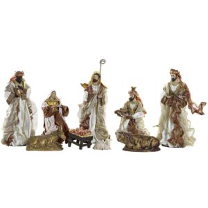 Figure Nativita con Re Magi Bianco e Animali