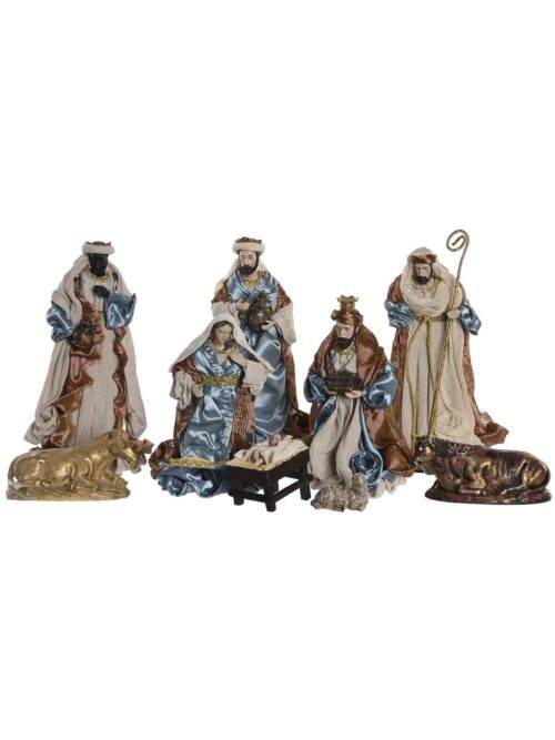 Figure Nativita con Re Magi e Animali Azzurro
