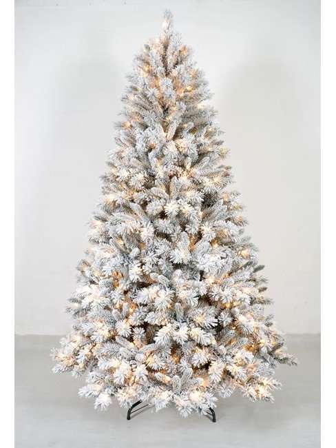 Albero di Natale Innevato con Luci LED h150 cm