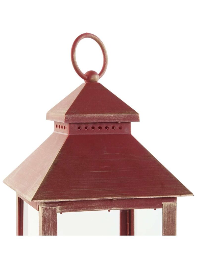 Lanterna Con 3 Candele Led Incluse Bianca O Rossa