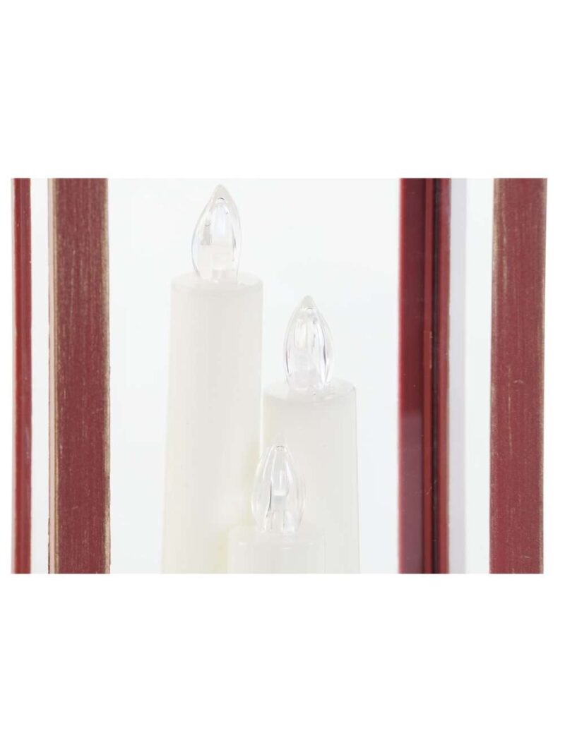 Lanterna Con 3 Candele Led Incluse Bianca O Rossa