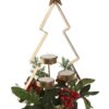 Portacandele In Metallo Dorato A Forma Di Albero Di Natale Con Stella